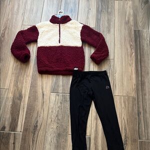 NEW! RBX 1/4 Zip Fleece and Legging Set Size 7/8